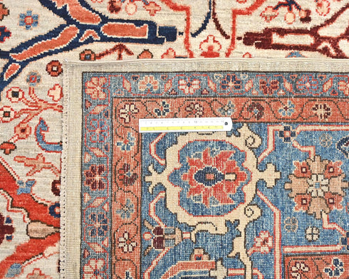 9x12 Gray Blue Aryana Afghan Hand Knotted Veg Dye Wool Area Rug
